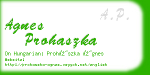 agnes prohaszka business card